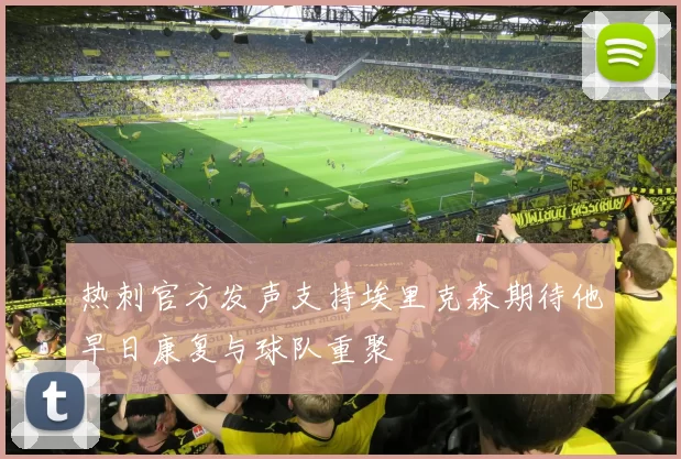 热刺官方发声支持埃里克森期待他早日康复与球队重聚